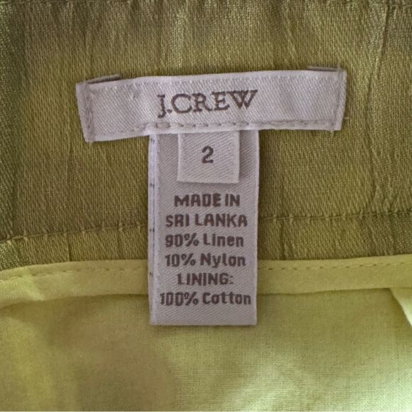 J. Crew Lime Green Chartreuse Linen Skirt XS 2 - Picture 5 of 5